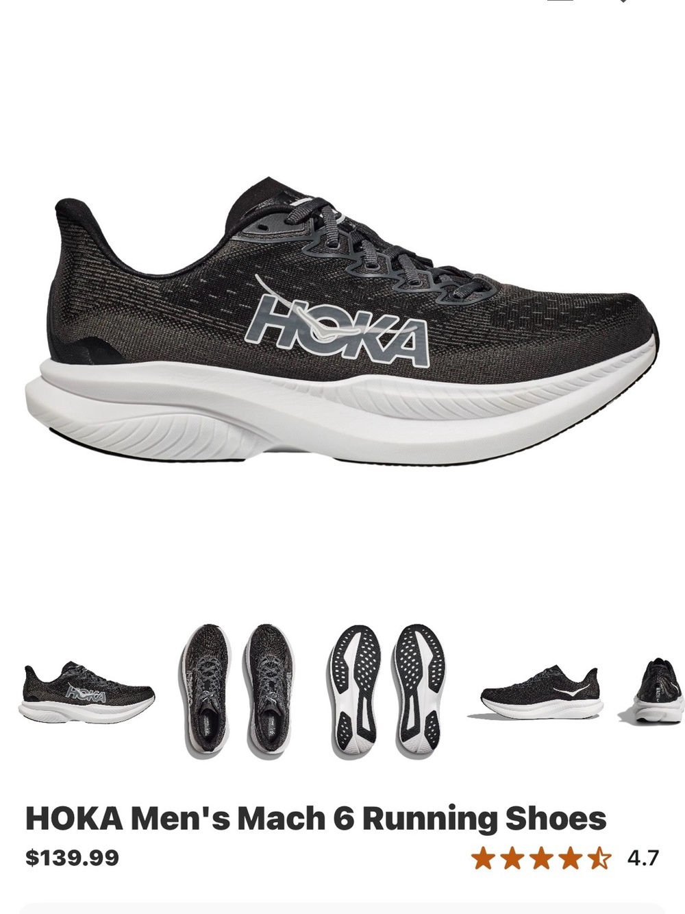 Hoka Men's Mach 6 2E WIDE SZ 11 mens new in box !!